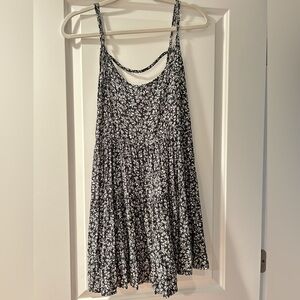 Brandy Melville Black and White Floral Mini Dress
